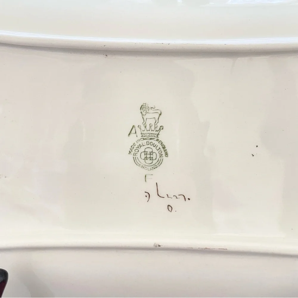 Vtg Royal Doulton Blue Floral Hand Painted Vanity Tray Rectangle Earthenware